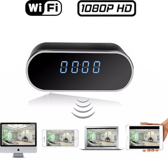 Factory Κρυφή Κάμερα WiFi Ρολόι 1080p με Υποδοχή για Κάρτα Μνήμης και Ανιχνευτή Κίνησης