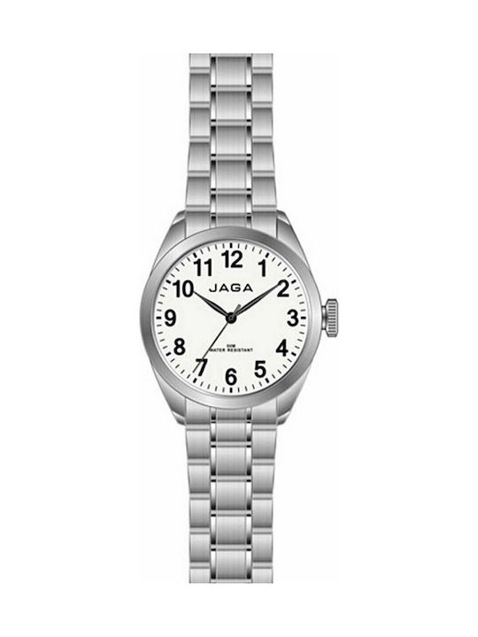 Jaga J1025 Watch Battery with Silver Metal Brac...