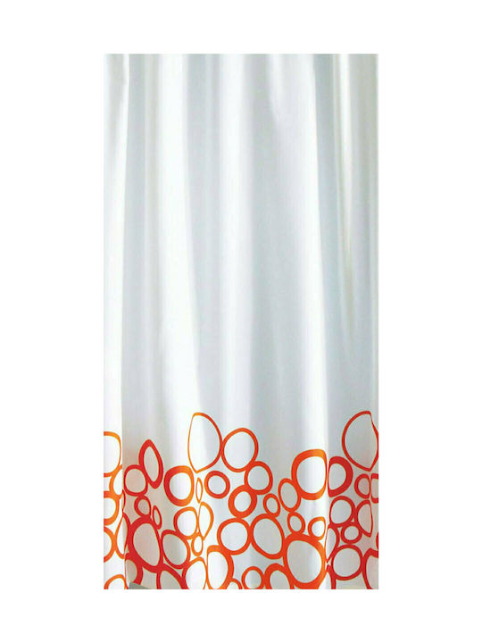 San Lorentzo Bubbles Fabric Shower Curtain 180x200cm Orange 1742 ORA