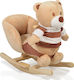 Moni Fabric Rocking Toy Bear for 12+ months with Sounds & Music with Max Load Capacity 30kg Beige