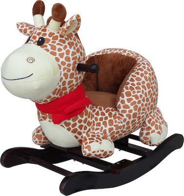 Moni Fabric Rocking Toy Giraffe for 12+ months with Sounds & Music with Max Load Capacity 20kg Orange