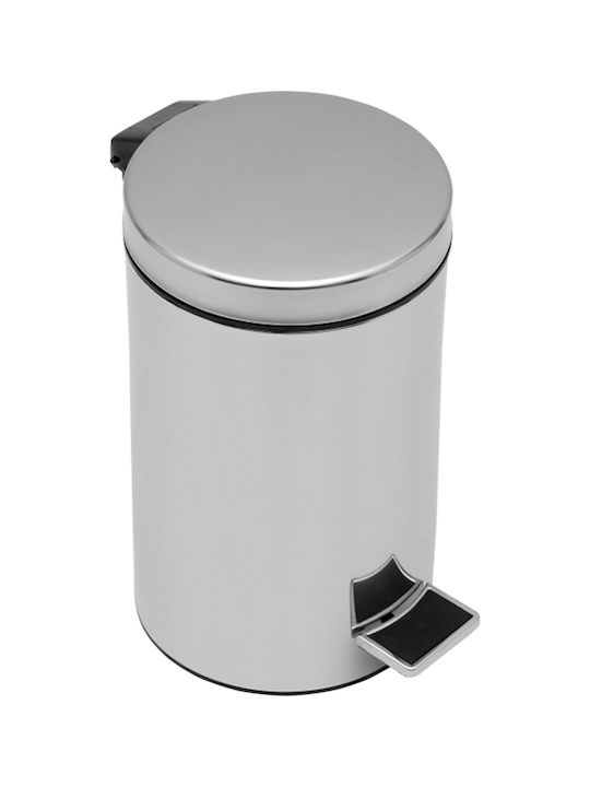 Verdi Metallic Toilet Bin 12lt Gray