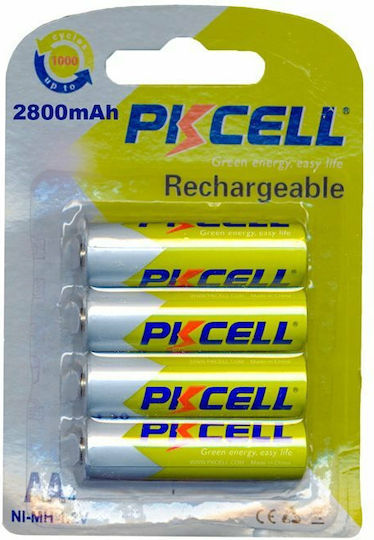 Pkcell Rechargeable Battery AA Ni-MH 2800mAh 1.2V 4pcs