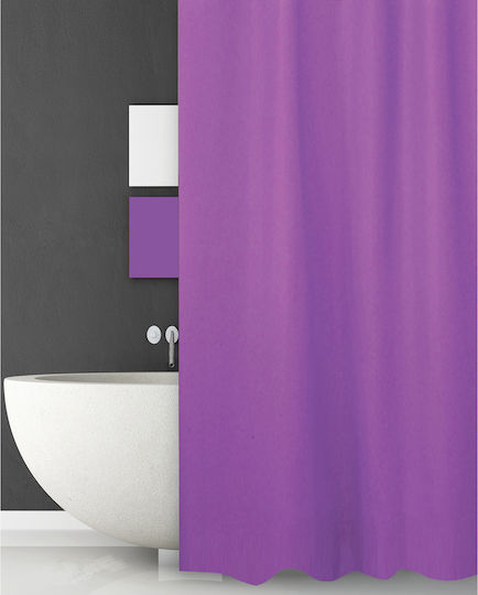 San Lorentzo Solid Κουρτίνα Μπάνιου Υφασμάτινη 180x180 cm Μωβ
