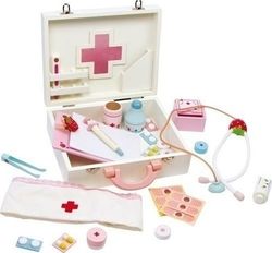 Small Foot Set Medical pentru Copii Τσάντα Γιατρού Ξύλινη din Lemn pentru 3+ Ani 24buc 6113