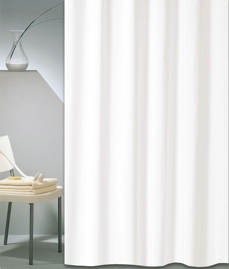 San Lorentzo Solid Duschvorhang Stoff 180x200cm Weiß 1030B WHITE