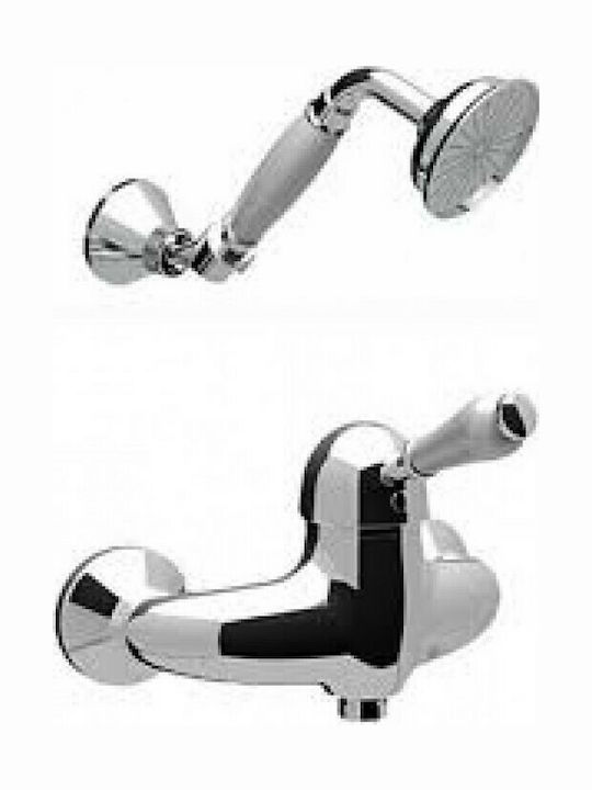 Teorema Tiffany Mixing Retro Shower Shower Faucet Complete Set Silver