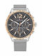 Tommy Hilfiger Gavin Ανδρικό Ρολόι 44mm Χρονογράφος Μπαταρίας με Ασημί Μεταλλικό Μπρασελέ