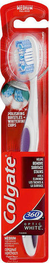 Colgate 360 Degree Optic White Οδοντόβουρτσα Medium Μωβ