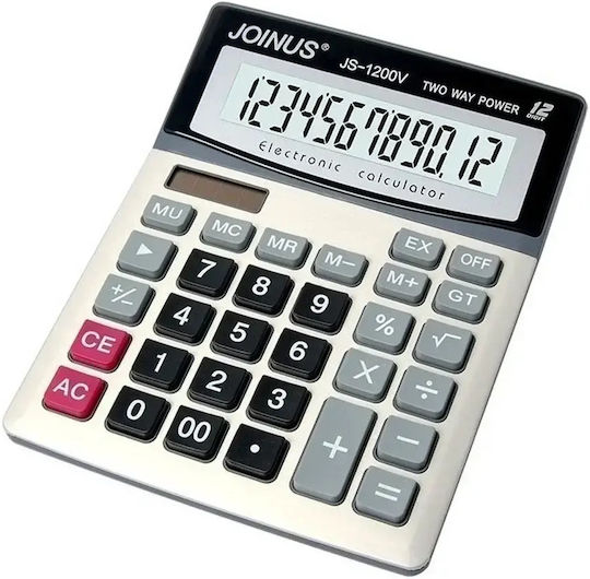 Joinus JS-1200V Calculator 12 Digits in White Color 1pcs