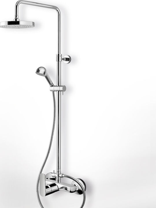 Eurorama Klint Reglabilă Coloană de duș cu Baterie 83-144cm Argint