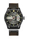 Curren Watch Battery with Leather Strap Black / Coffee