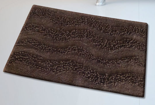 San Lorentzo Бански килим Памук Правоъгълена Waves 1404BROWN Кафяв 45x70бр