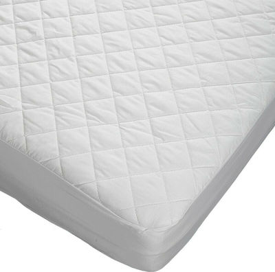 Vesta Home Single Quilted Mattress Cover Fitted Εκάβη White 90x200cm