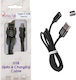 Volte-Tel Braided / Magnetic USB 2.0 Cable USB-C male - USB-A Μαύρο 1m 8201974