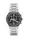 Swatch Night Flight Watch Chronograph Battery with Silver Metal Bracelet