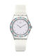 Swatch After Dinner Watch with White Leather Strap