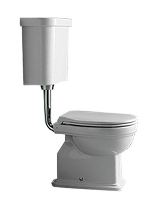 GSI Classic Medium Level Toaletă de podea cu sistem de descărcare cu Capac Închidere lentă Albă