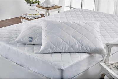 SB Home Super-Double Quilted Mattress Cover Fitted White 01.02561 160x200cm