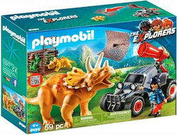 Playmobil Exploratorii Enemy Quad with Triceratops pentru 4+ ani