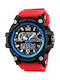 Skmei Battery Chronograph Watch with Rubber Strap Red/Blue