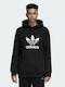 Adidas Trefoil Herren Sweatshirt mit Kapuze und Taschen Schwarz