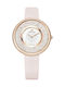 Swarovski Crystalline Pure Uhr mit Rosa Lederarmband