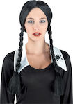 Carnival Wig with Braid Black Wednesday Adams