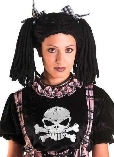 Carnival Wig with Braids Brunette for Halloween