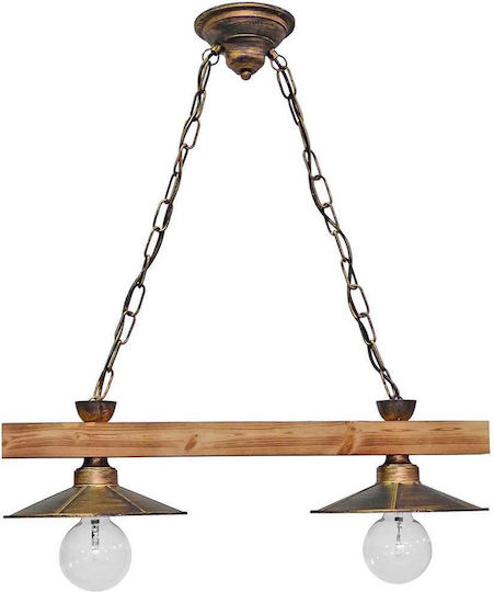 Heronia UT-150RAGA 2L Pendant Light Bronze with Socket E27 65x24cm