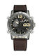 Naviforce NF Men's Watch 46mm Chronograph Battery with Brown Leather Strap