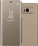 Hurtel Clear View Buchen Sie Kunststoff Gold (Galaxy S8+)