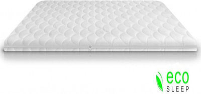 Eco Sleep Twin XL Foam Mattress Topper Waterfoam Καπιτονέ with Aloe Vera & Removable Cover 160x200x4cm