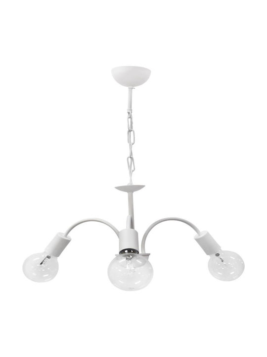 Heronia LAB/3L White Pendant Light Three-Light for Socket E27 White