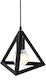 GloboStar Triangle Pendant Lamp E27 Black