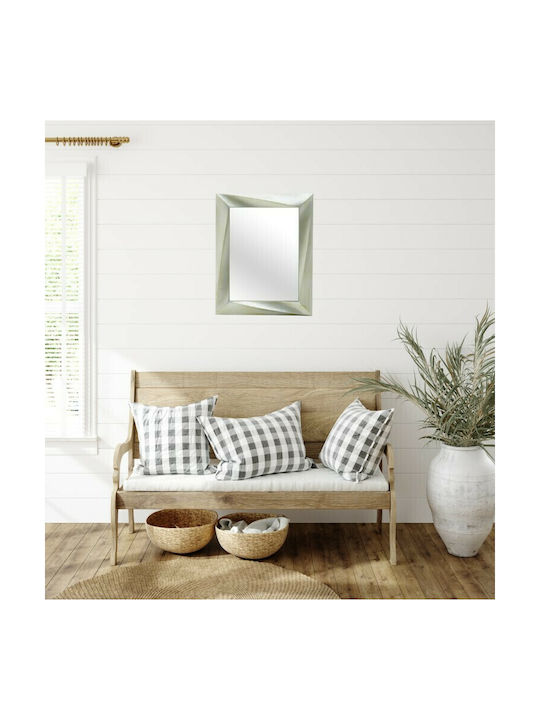 Inart Oglindă de Perete cu Argintiu Ramă din Plastic 75x60cm 1buc