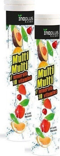 Ino Plus Multi Multi Multivitamină pentru Energie, Părul & Pielea Portocaliu 2 x 20 comprimate efervescente