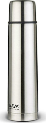 Nava Βαλβίδα Καπάκι-Ποτήρι Bottle Thermos Stainless Steel Silver 750ml with Cap-Cup 10-146-003