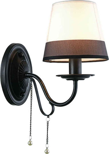 Aca Mulan Classic Lamp Wall with Socket E14 Black 15x21x15cm