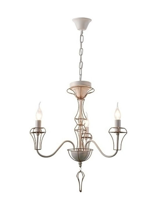 Aca Chandelier Candlestick 3xE14 White 55cm EG168203PW