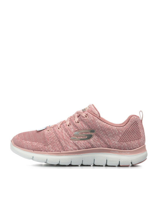 Skechers Flat Knit Γυναικεία Αθλητικά Παπούτσια Running Ροζ