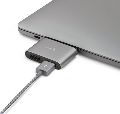 Moshi Μετατροπέας USB-C male σε USB-A 2x female Γκρι 1τμχ 99MO084214