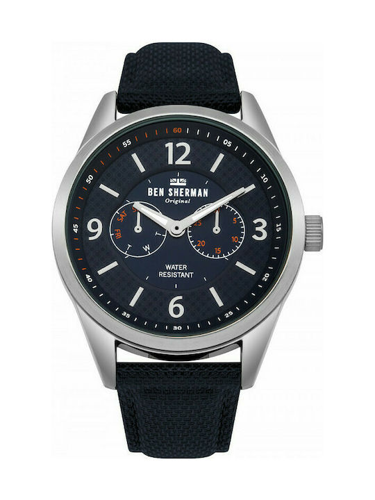 Ben Sherman Big Carnaby Utility Uhr Chronograph Batterie mit Blau Lederarmband