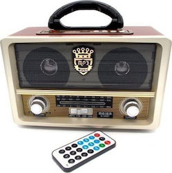 Meier M-108BT Retro Tabletop Radio Rechargeable with USB Brown