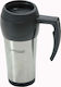 Thermos THERMOcafe Glas Thermosflasche Rostfreier Stahl Silber 400ml mit Mundstück und Handgriff 213-9689