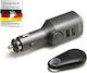 Technaxx Car Charger 5W 1A Fast Charging with Ports: 2xUSB Black Color