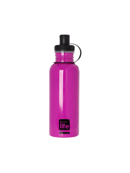 Ecolife Ανοξείδωτο Παγούρι 600ml Ροζ Sports Edition