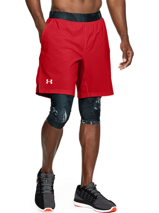 Under Armour Launch SW Long Sportliche Herrenshorts Rot