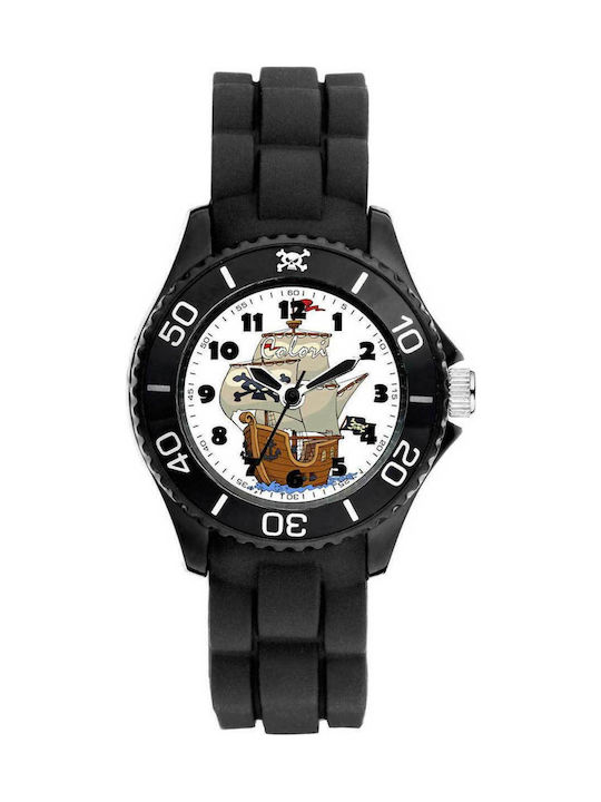 Colori Analog Kids Watch 30mm Black with Rubber Strap