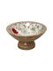 Espiel Decorative Bowl Pedestal Red 25.4x25.4x12.7cm